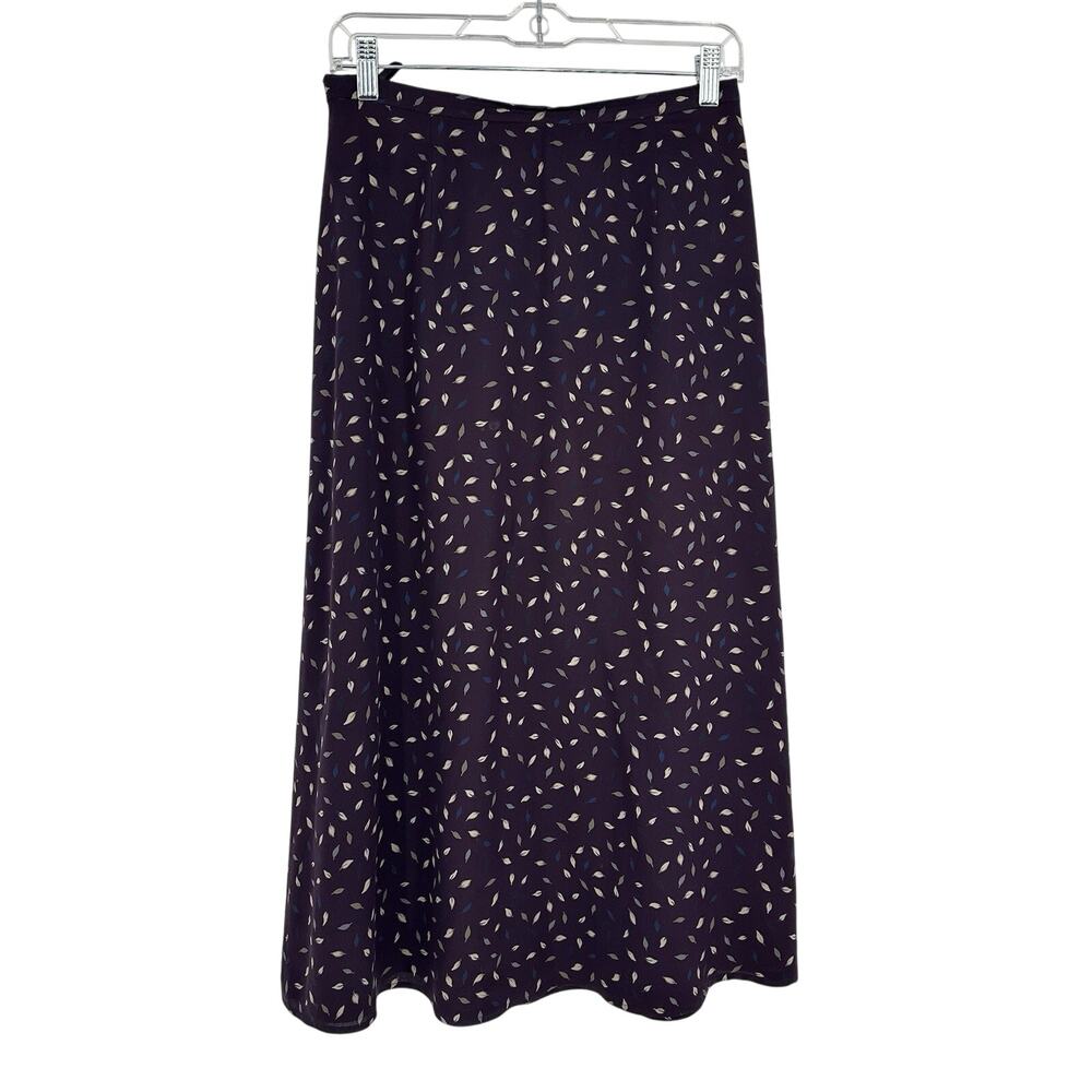 Vintage 90s Y2K Talbots 100% Silk Knee Length Skirt Sz 10 Purple Fairy Coquette